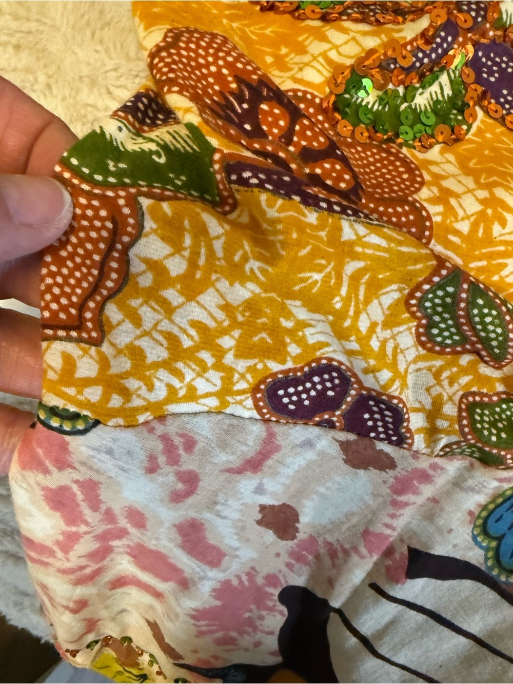 Bohemian Patchwork Floral Maxi Dress in Multicolor - Picture 13 of 14